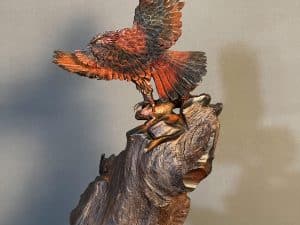 tượng đại bàng gỗ trắc 13