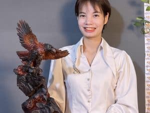 tượng đại bàng gỗ trắc 14