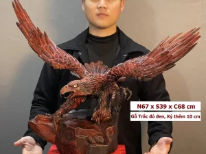 tượng đại bàng gỗ trắc (827)