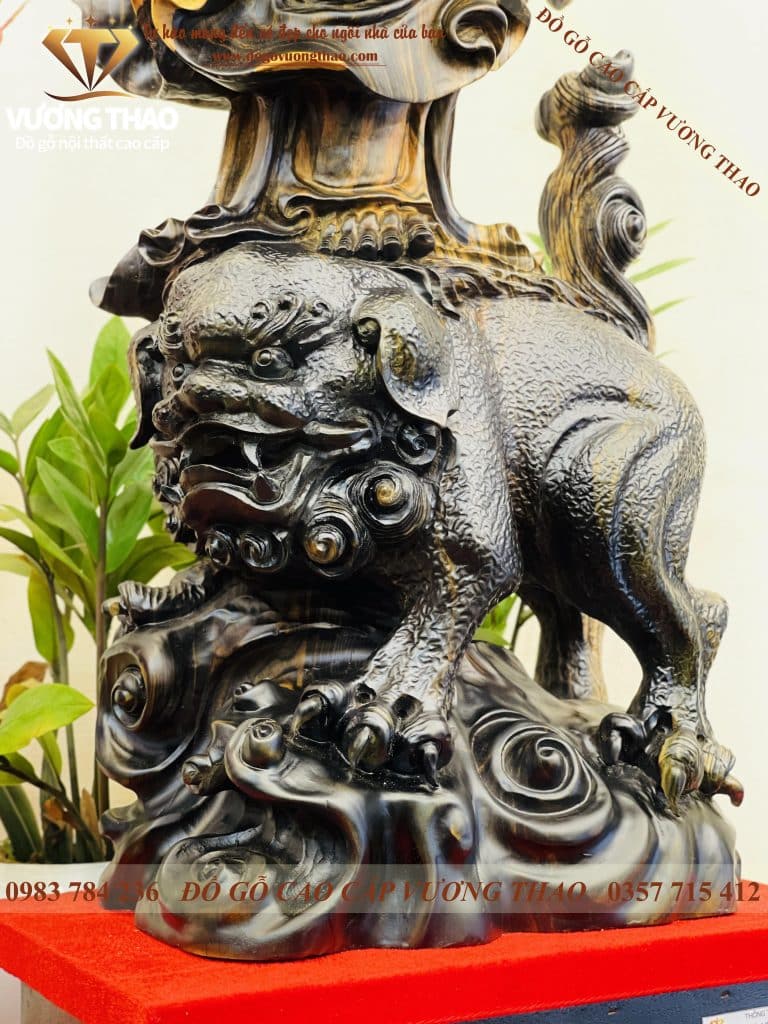 tượng đạt ma hàng long phục lân gỗ mun hoa 4