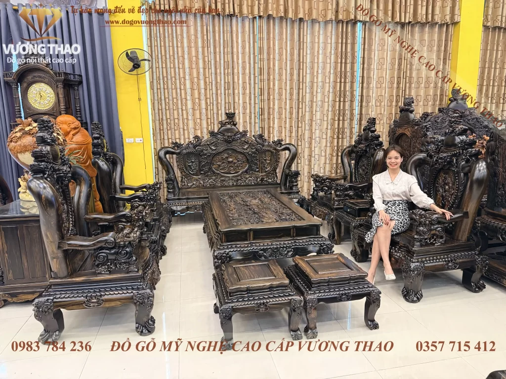 bàn ghế nghê 5 đầu cột 14 (1831)