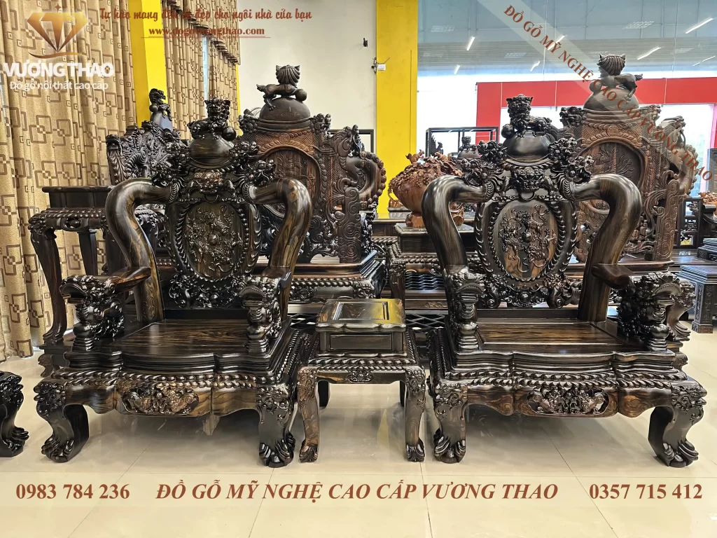 bàn ghế nghê 5 đầu cột 14 (1835)