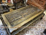 bàn ghế nghê 5 đầu gỗ mun hoa (1119)