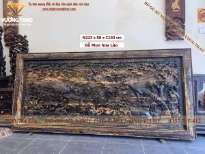 tranh bách điểu triều phụng gỗ mun hoa (154)