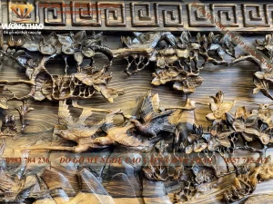 tranh bách điểu triều phụng gỗ mun hoa (156)
