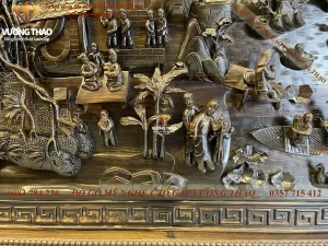 tranh đồng quê gỗ mun hoa (1271)