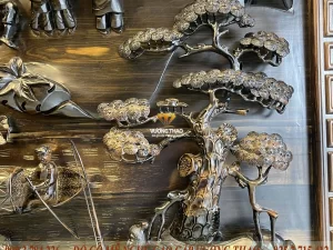 tranh đồng quê gỗ mun hoa (1275)