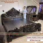 combo nội thất phòng ngủ gỗ mun (355)