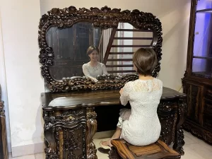 combo nội thất phòng ngủ gỗ mun (356)