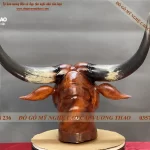 đầu bò treo tường gỗ hương (463)
