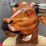 đầu bò treo tường gỗ hương (464)