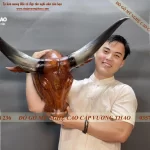 đầu bò treo tường gỗ hương (465)