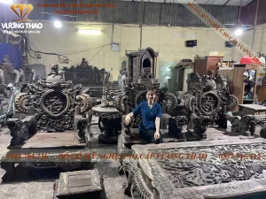 bàn ghế rồng đỉnh gỗ mun hoa (283)