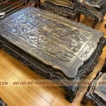 bộ bàn ghế cửu long bát mã gỗ mun hoa (517)