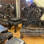 bộ bàn ghế cửu long bát mã gỗ mun hoa (518)