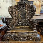 bộ bàn ghế cửu long bát mã gỗ mun hoa (524)
