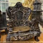 bộ bàn ghế cửu long bát mã gỗ mun hoa (525)