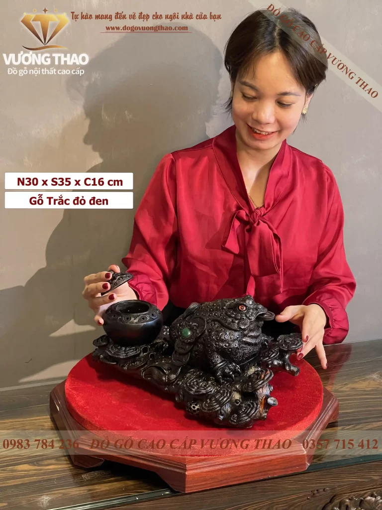 tượng xông trầm gỗ trắc đỏ đen (2046)