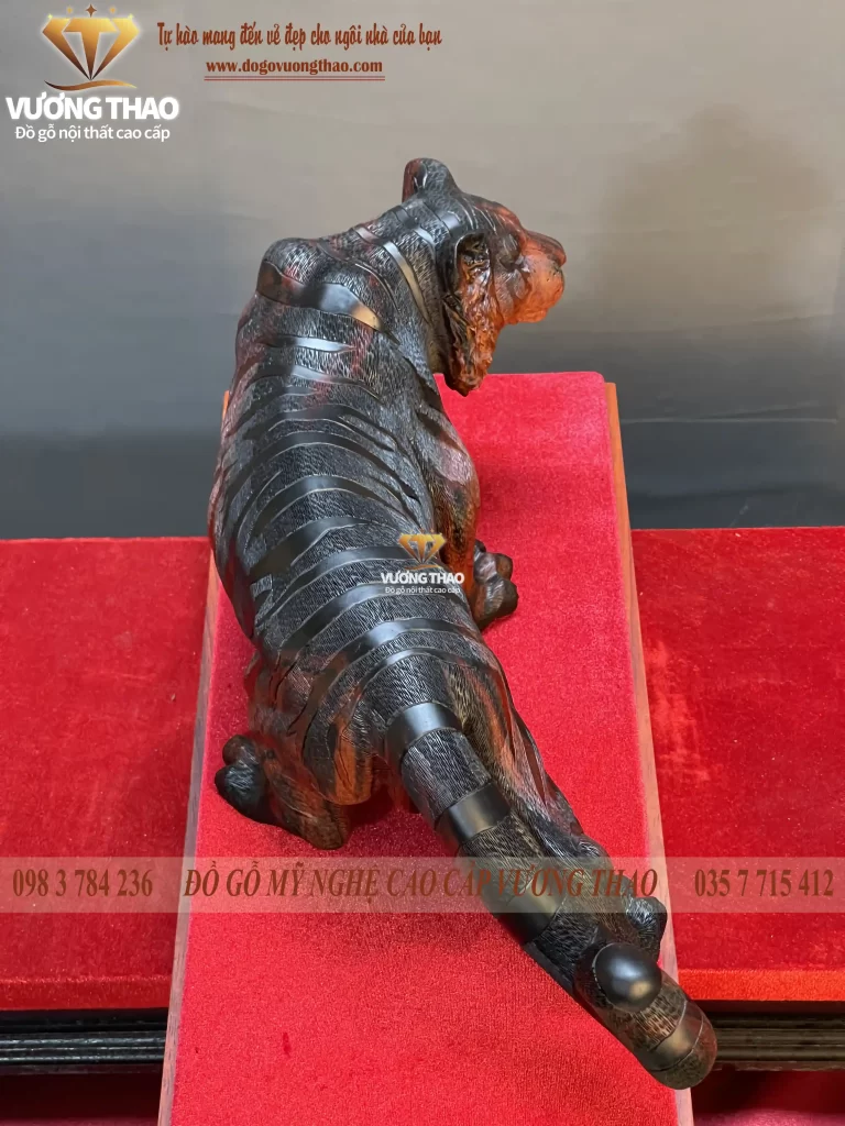tượng hổ gỗ trắc đỏ đen (1054)