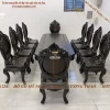 bàn ghế ăn tân cổ điển gỗ mun hoa (1123)