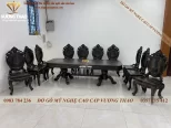 bàn ghế ăn tân cổ điển gỗ mun hoa (1126)