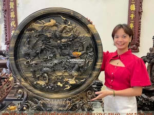 đĩa gỗ phong thủy (1288)