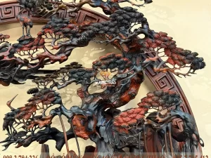 tranh tròn treo tường gỗ Trắc (1312)