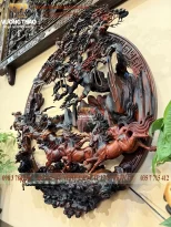 tranh tròn treo tường gỗ Trắc (1313)
