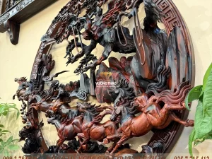 tranh tròn treo tường gỗ Trắc (1313)