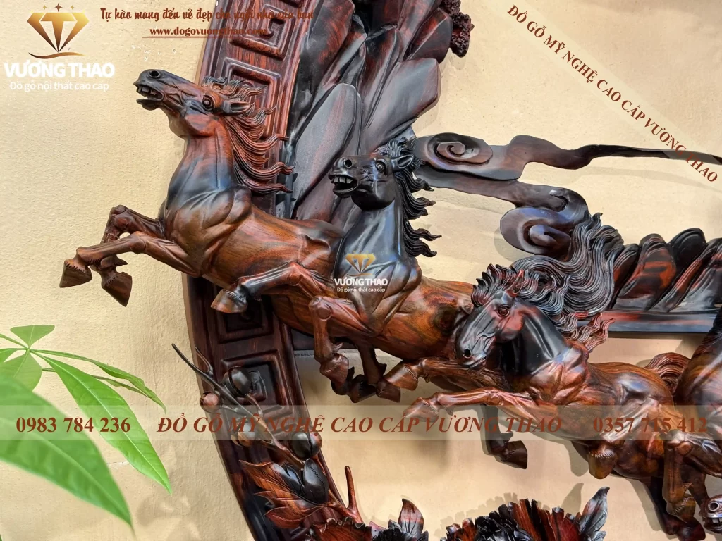 tranh tròn treo tường gỗ Trắc (1314)