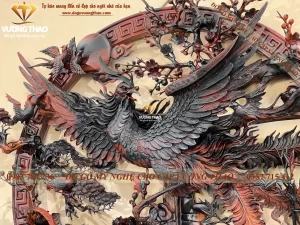 tranh tròn treo tường gỗ trắc (1307)