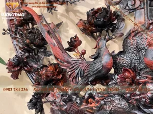 tranh tròn treo tường gỗ trắc (1308)