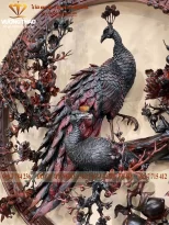 tranh tròn treo tường gỗ trắc (1319)