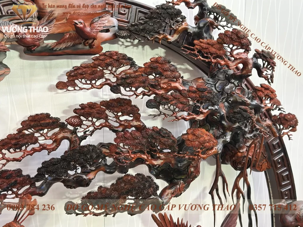 tranh tròn treo tường gỗ trắc (2010)