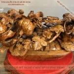 tượng song sóc vờn kim quả gỗ nu ngọc am (1840)
