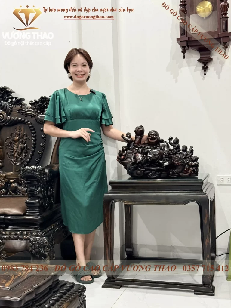 Bàn giao Nghê 5 Đầu cột 14 gỗ Mun Lào chú Giáp Bắc Ninh (1897)