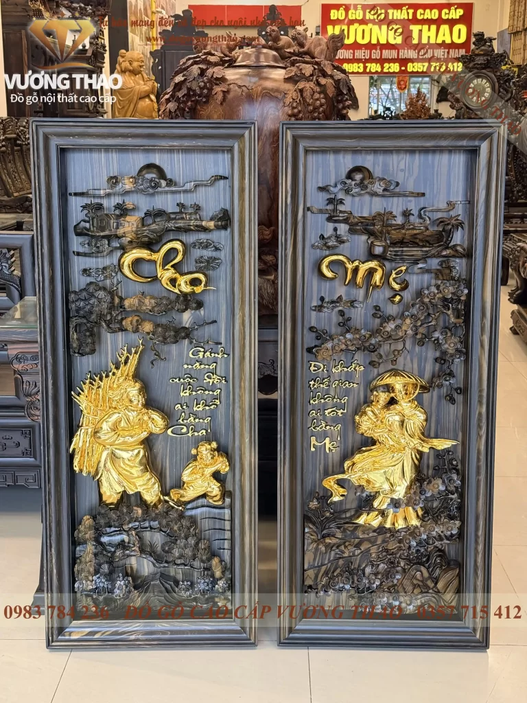 tranh cha mẹ gỗ mun hoa (1889)