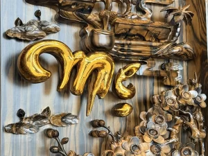 tranh cha mẹ gỗ mun hoa (1891)