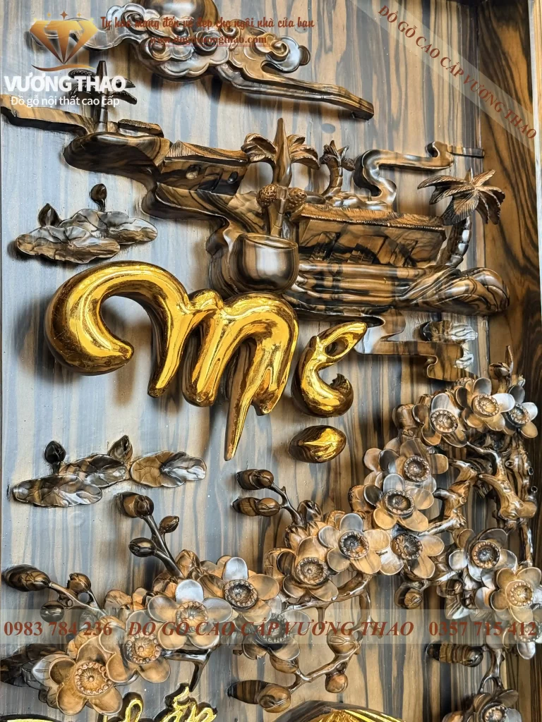 tranh cha mẹ gỗ mun hoa (1891)