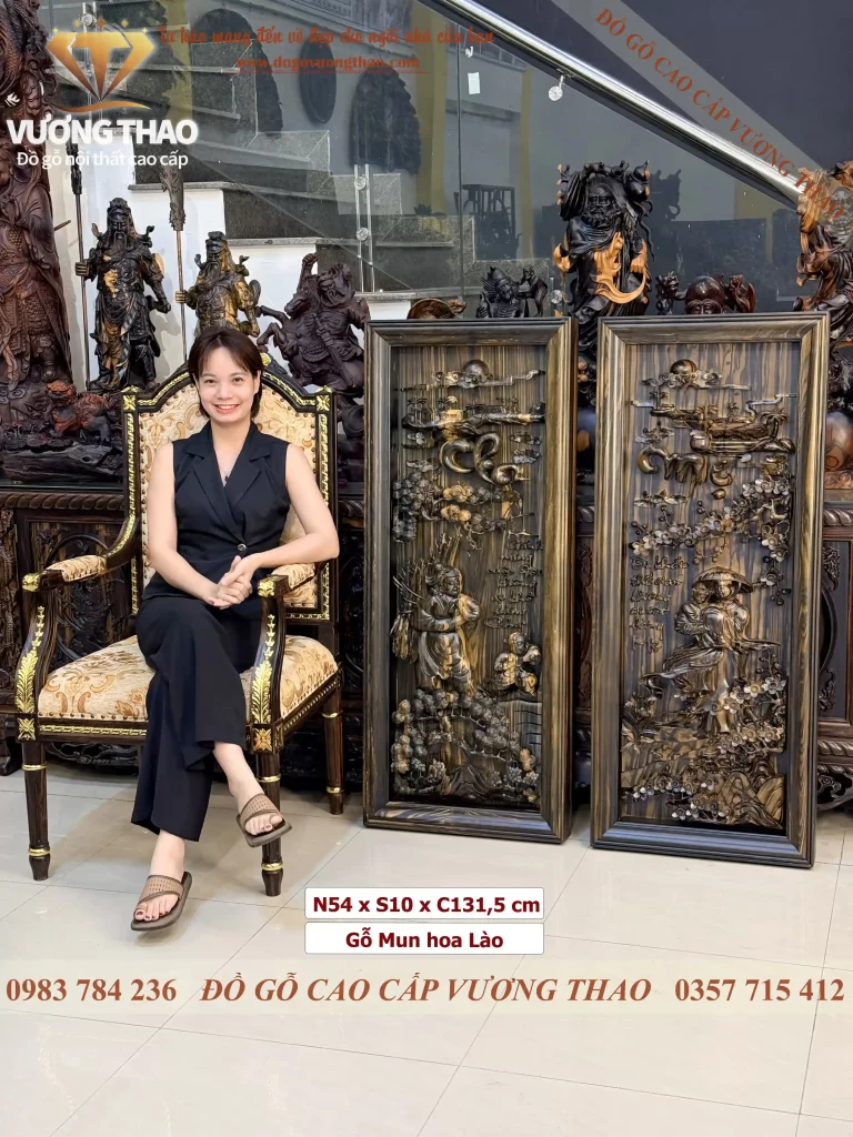 tranh cha mẹ gỗ mun hoa (1895)