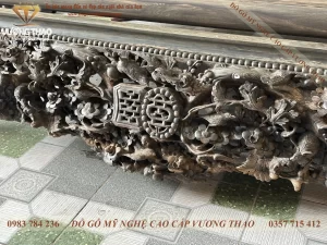 sập nằm tam diện gỗ mun hoa (1909)
