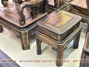 bàn ghế minh quốc triện gỗ mun hoa (2151)