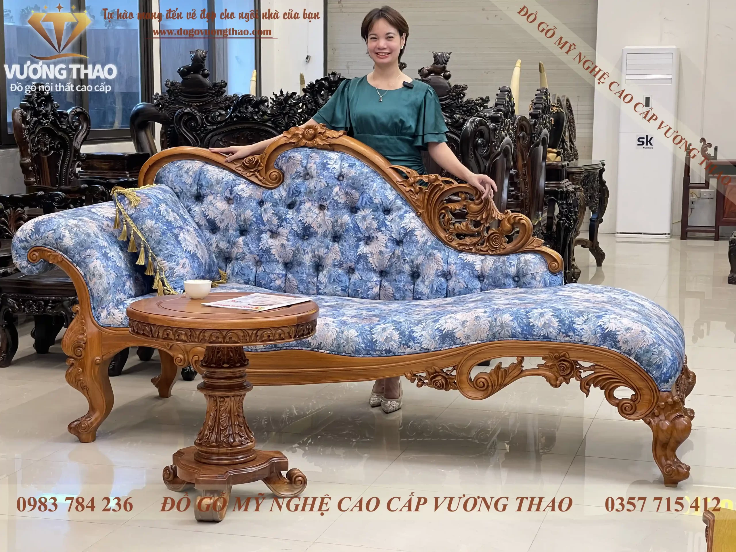 ghế quý phi gỗ gõ đỏ (2159)